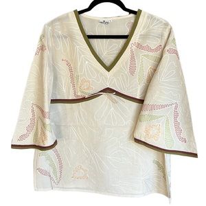 NWT Parsley & Sage Kimono Embroidered Top